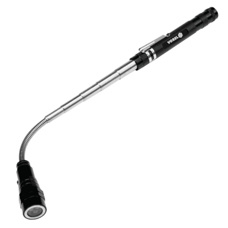 Фонарь с телескопическим держателем и магнитом VOREL l=170-565 мм, 3 LED (78405)