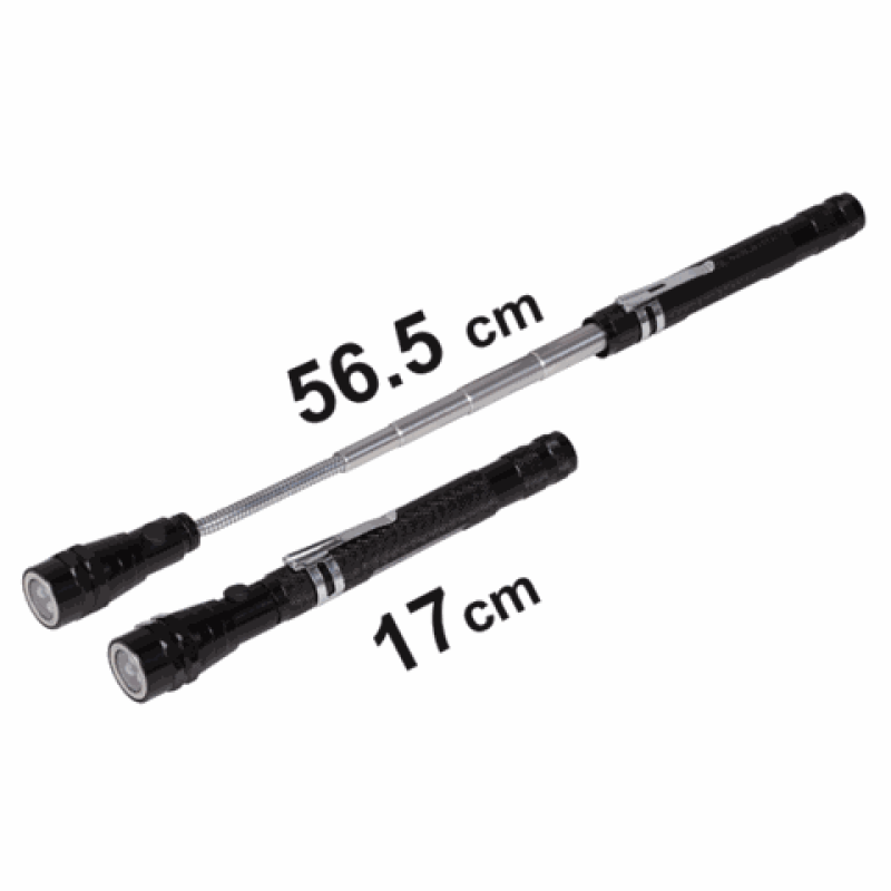 Фонарь с телескопическим держателем и магнитом VOREL l=170-565 мм, 3 LED (78405)
