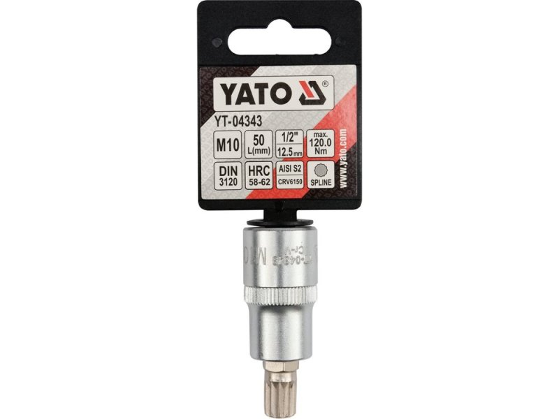 Головка торцевая с отверточной насадкой SPLINE YATO YT-04343, 1/2", M10 x 55 мм