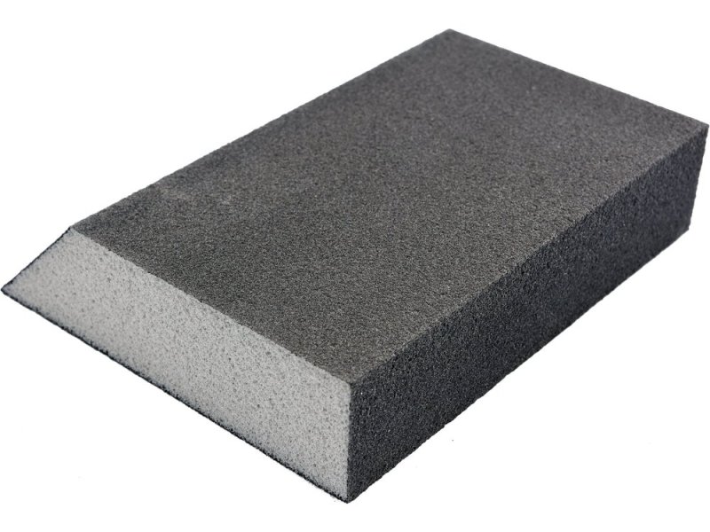 Губка шлифовальная трапециевидная VOREL 8307, 125х90х65 мм, P180