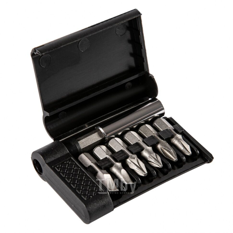 Набір біт, магнітний адаптер для біт, сталь 45Х, 7шт, у пластиковому боксі SPARTA