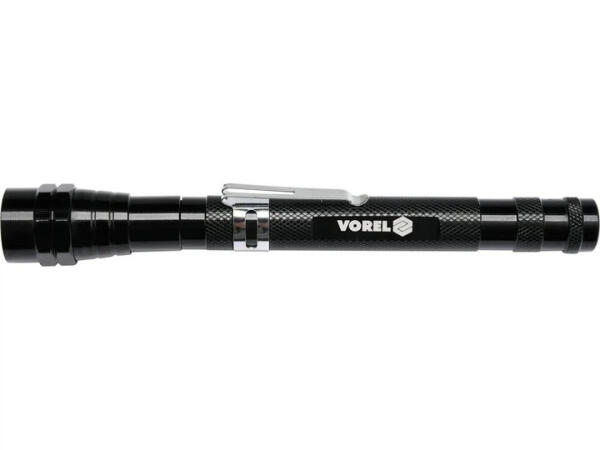 Фонарь смотровой с телескопическим держателем и магнитом VOREL l=170-565 
мм, 3 LED (78405)