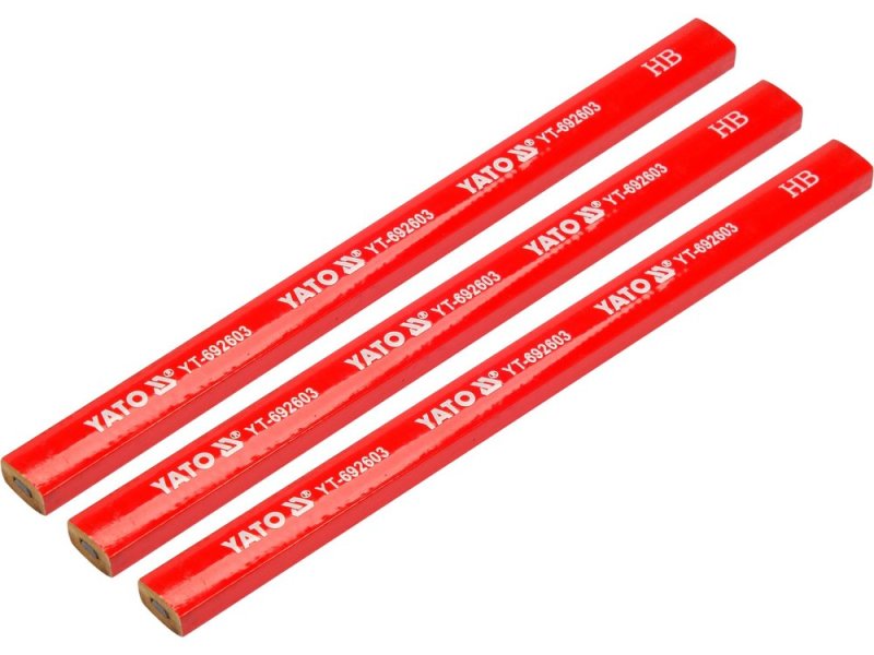 Карандаши столярные YATO YT-692603, 175 мм, HB, 3 шт