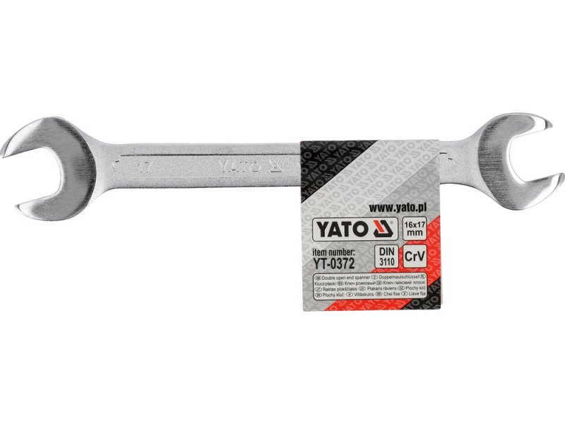 Ключ рожковый двусторонний YATO YT-0372, 16x17 мм, 200 мм