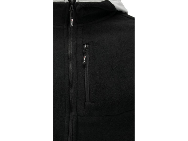 Кофта флисовая с капюшоном YATO YT-79175, размер XXXL, черная с серым