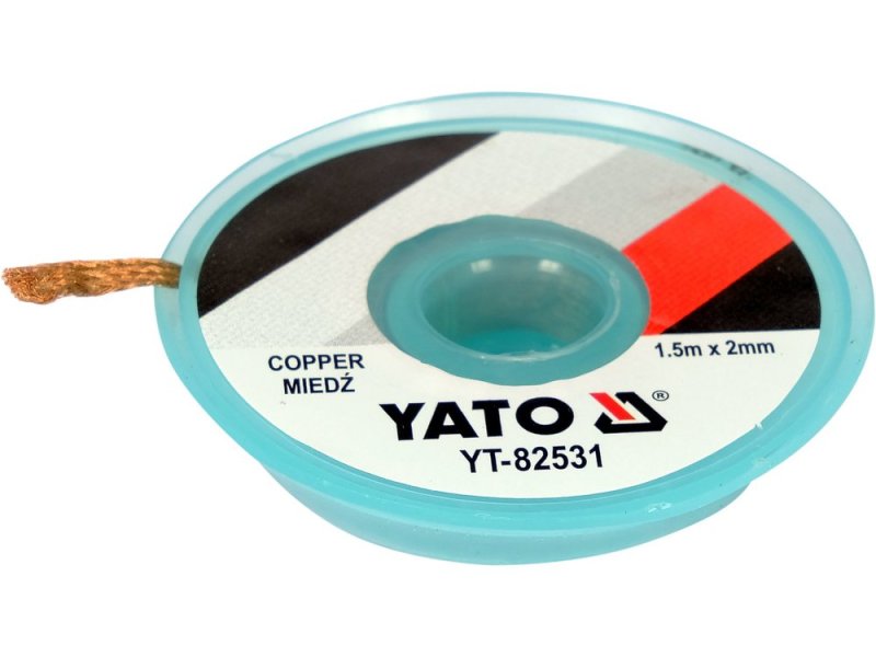 Лента для удаления припоя YATO YT-82531, медь, 2 мм × 1,5 м