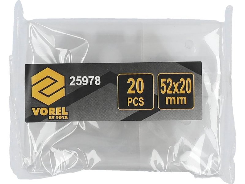 Лезвия запасные трапециевидные 52х20 мм VOREL 25978, 20 шт
