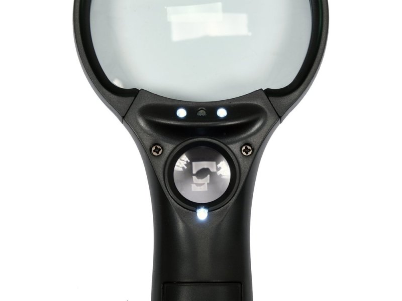 Лупа ручная с подсветкой YATO YT-73845, 3x и 45x, LED и UV