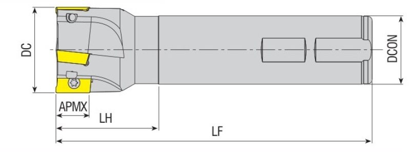 Фреза кінцева з охолодженням AEM90-AP10-D16-C16-L150-Z02-H AKKO