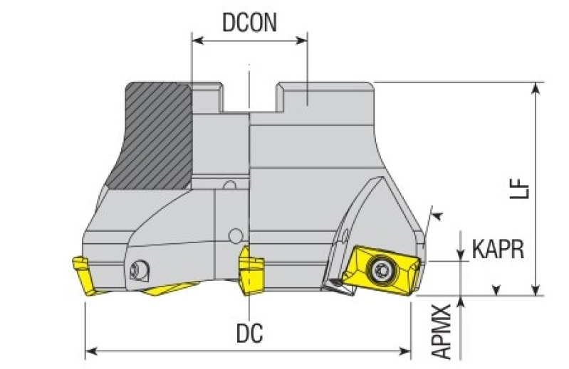 Фреза торцевая насадная AFM90-AP16-D125-B40-Z09 под пластину APKT 1604.. AKKO