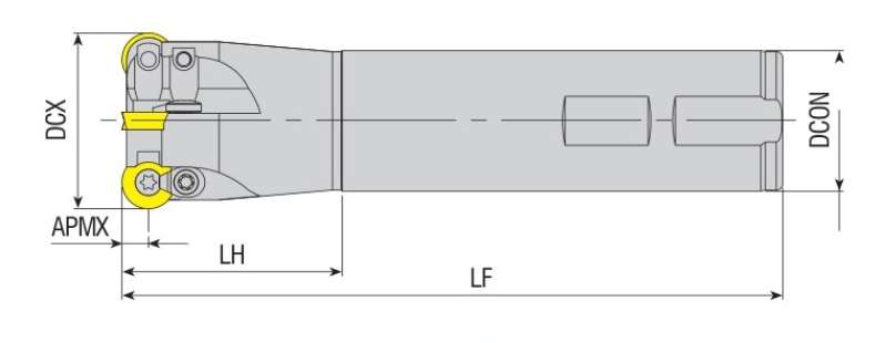 Фреза кінцева радіусна AEMRC-RD12T3-D32-W32-L150-Z03 AKKO