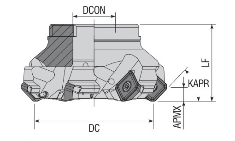 Фреза торцевая насадная AFM45S-SE13-D125-B40-Z12 под пластину SEMT 13T3.. (DIJET) AKKO