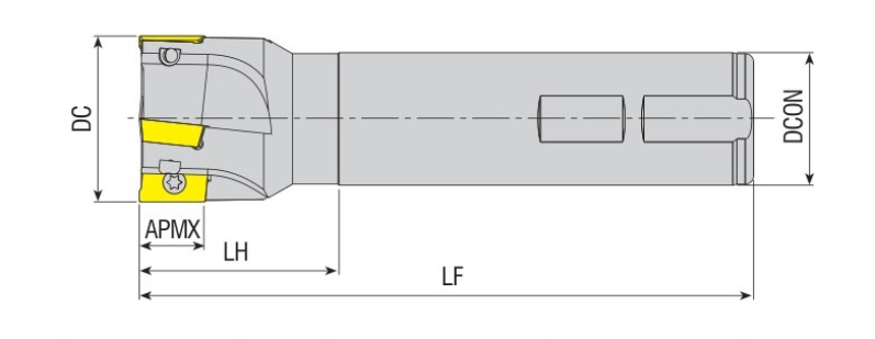 Фреза кінцева AEM90-AP1705-D25-C25-L120-Z02 AKKO
