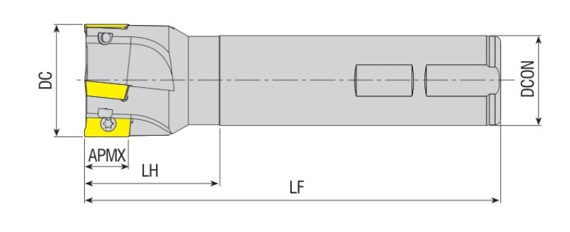 Фреза кінцева AEM90-AP16P-D32-W32-L150-Z03 AKKO