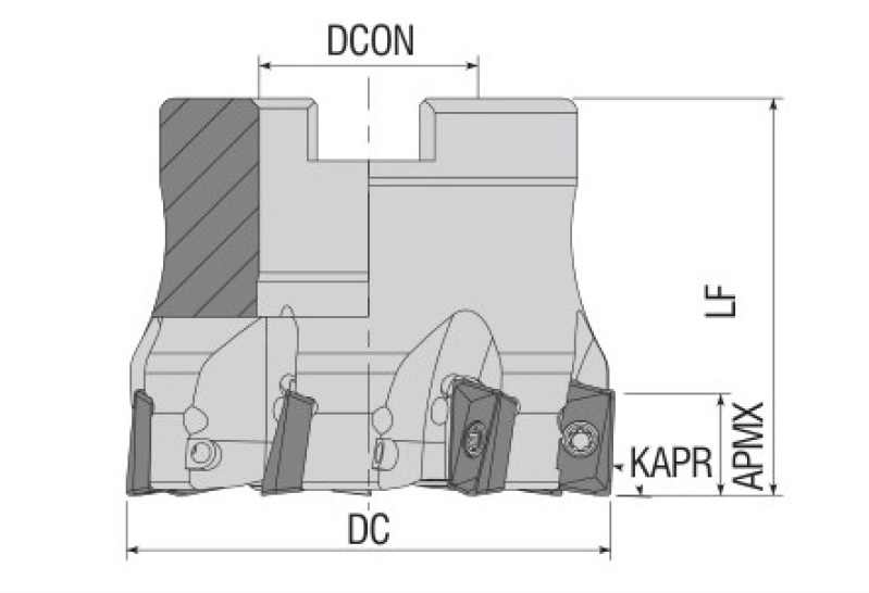 Фреза концевая сферическая APMR-P3232-D32-C32-L200 (под пластину P3232 WALTER) AKKO