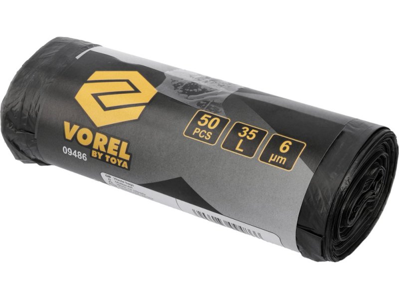 Мешки для мусора бытовые 35 л VOREL 9486, 6 мкм, 50 шт