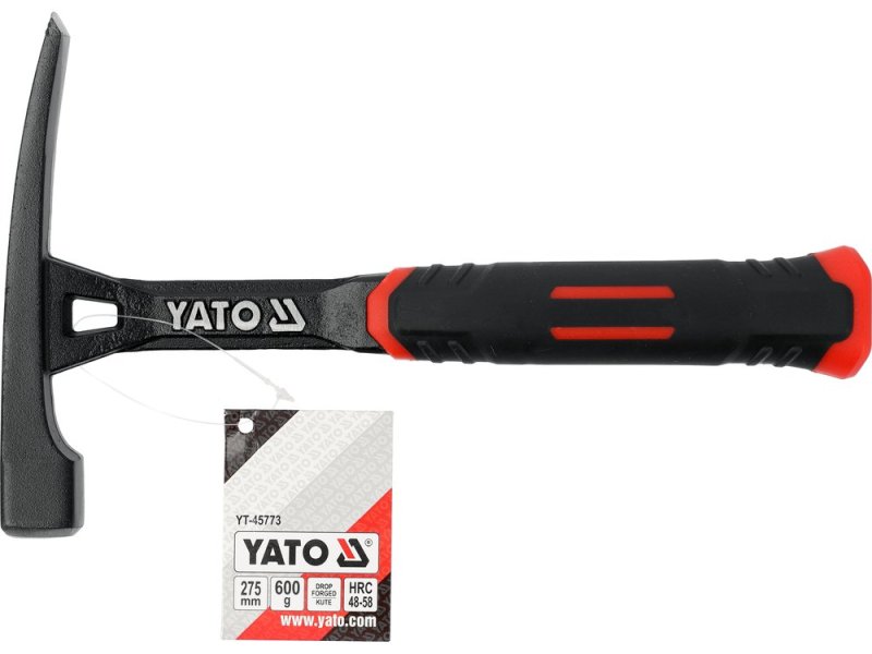 Молоток каменщика монолитный YATO YT-45773, 600 г, клиновидное лезвие