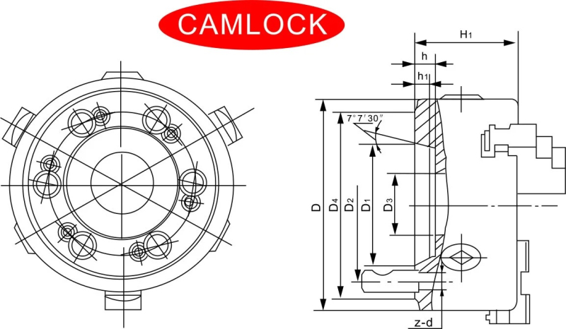 Патрон токарный ф400 3-х кул. К11-400/D11 Camlock PREMIO