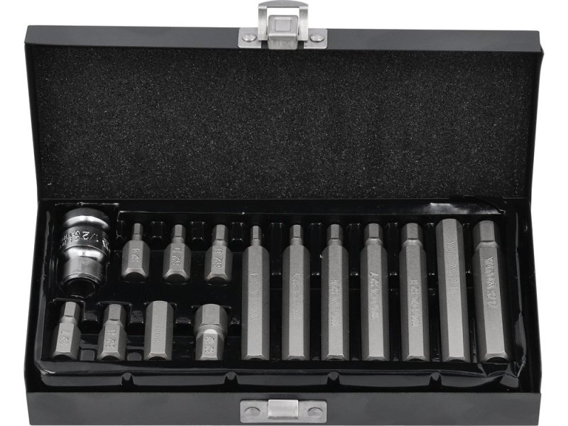 Набор бит HEX YATO YT-0413, адаптеры 3/8" и 1/2", 15 шт