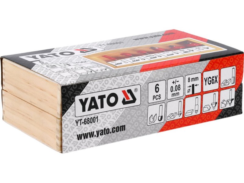 Набор фрез по дереву кромочных YATO YT-68001, 6 шт, хвостовик 8 мм