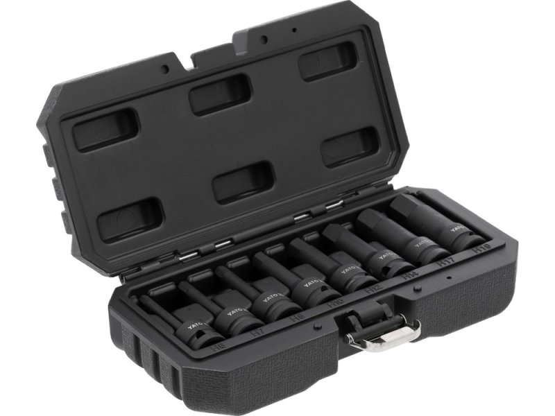 Набор головок торцевых ударных с насадками HEX YATO YT-1066, 1/2", 8 шт