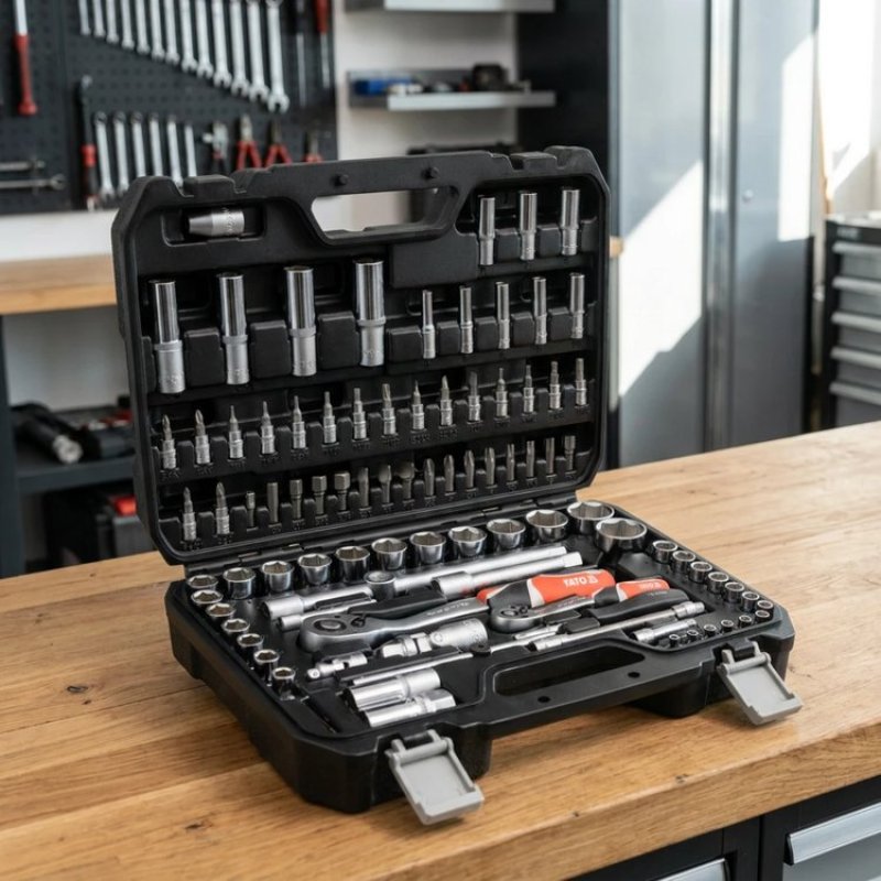 Набор инструментов с трещоткой 1/4"+1/2" YATO YT-12681, 94 предмета