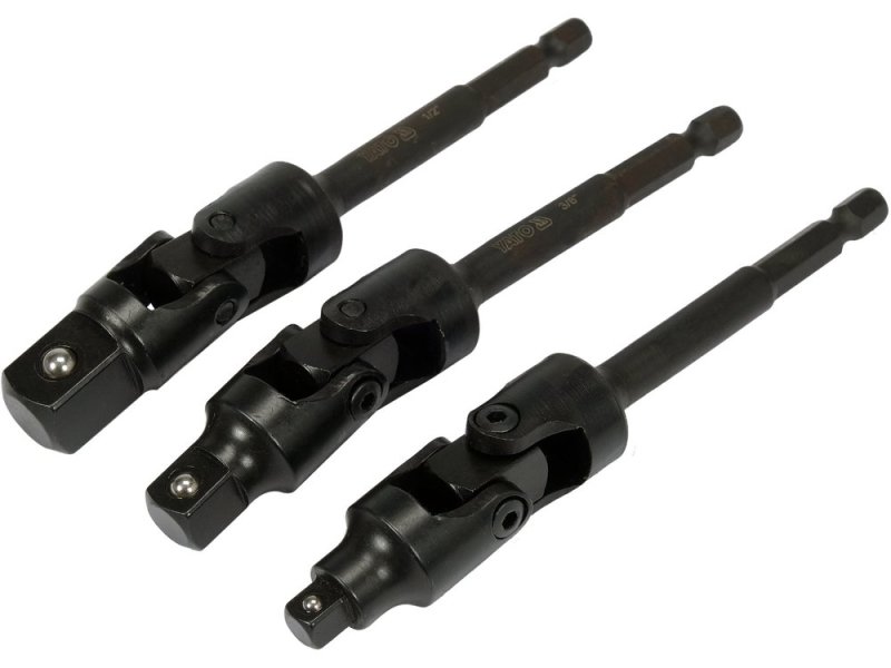 Набор карданных переходников YATO YT-04641, 1/4"-3/8"-1/2", 3 шт