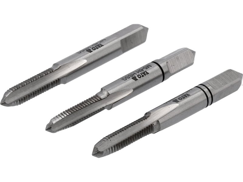 Набор метчиков ручных M5 HSS YATO YT-2932, DIN 352, 3 шт