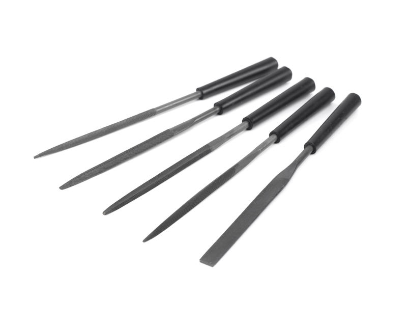 Набір алмазних надфілів плоских 5шт. заг. L=160 мм з ручкою OTTIMO