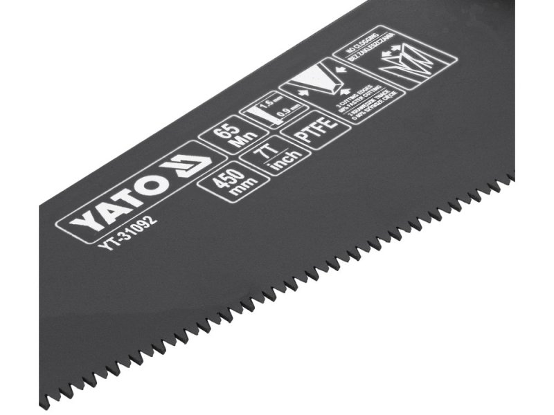 Ножовка по дереву 450 мм YATO YT-31092, PTFE, рукоятка дерево