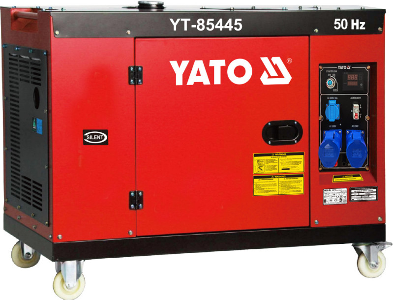 Генератор тока дизельный YATO 7.5 кВт, U= 220/380 В, бак-25 л, масляный бак-2,1 л. (YT-85445-380)