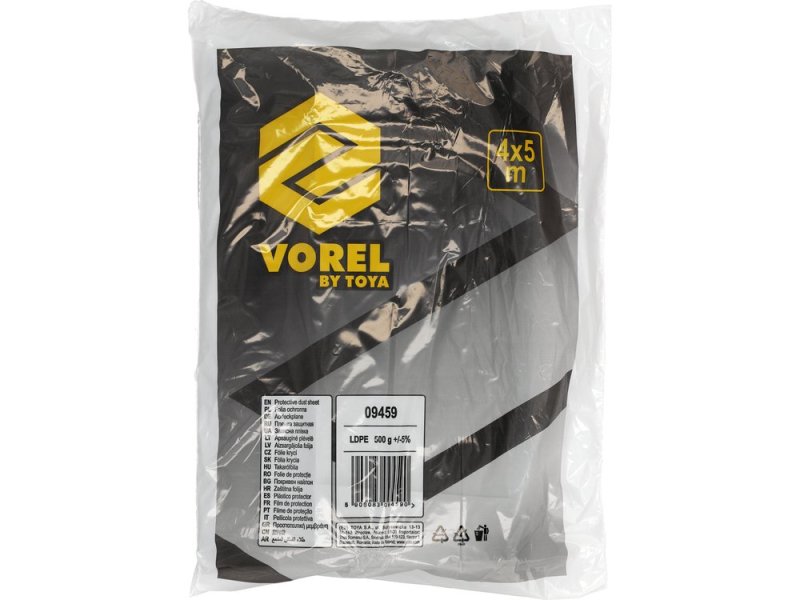 Пленка защитная строительная VOREL 9459, 4х5 м, 30 мкм