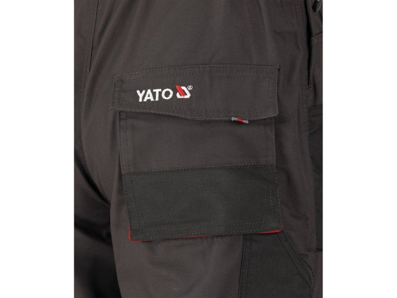 Полукомбинезон рабочий YATO YT-80154, черный с красным, 267 г/м², размер L