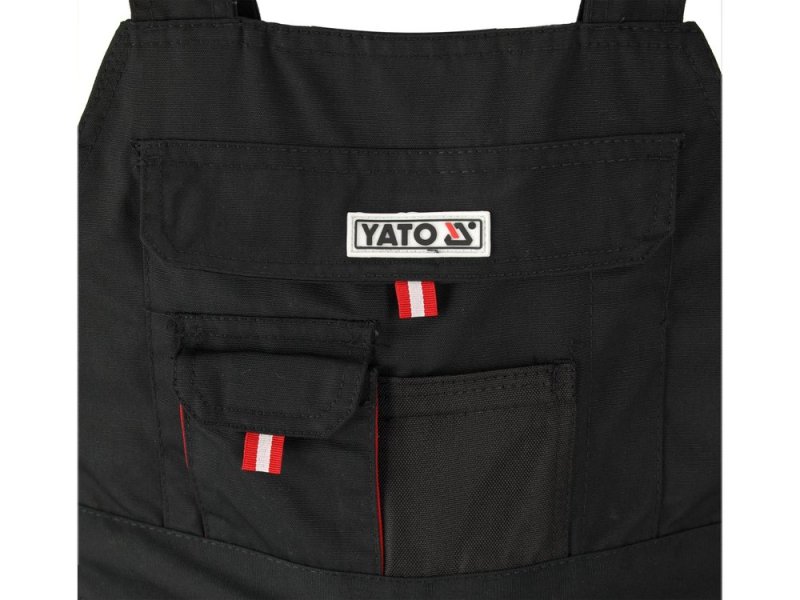 Полукомбинезон рабочий YATO YT-8030, черный с красным, 275 г/м², размер S