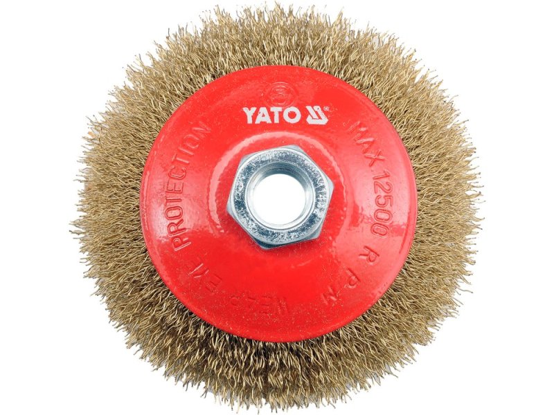 Щетка торцевая латунированная YATO YT-4761, 100 мм, M14