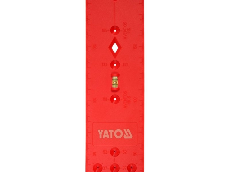 Шаблон для установки петель YATO YT-44136, 270х55х3,6 мм, шкала и глазок уровня