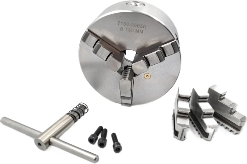 Патрон токарный ф160 3-х кул. 7100-0005П (К11-160, полная комплектация) PREMIO