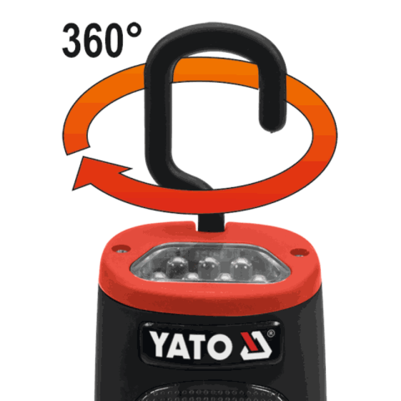 Светильник для мастерской аккумуляторный YATO YT-08507, 140 лм, 30+7 LED