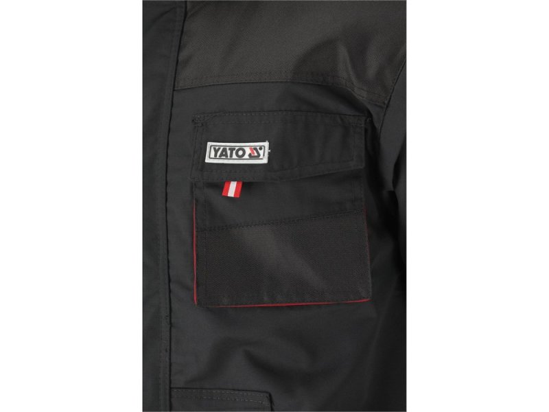 Толстовка рабочая YATO YT-8020, размер S, черная с красным, 275 г/м²