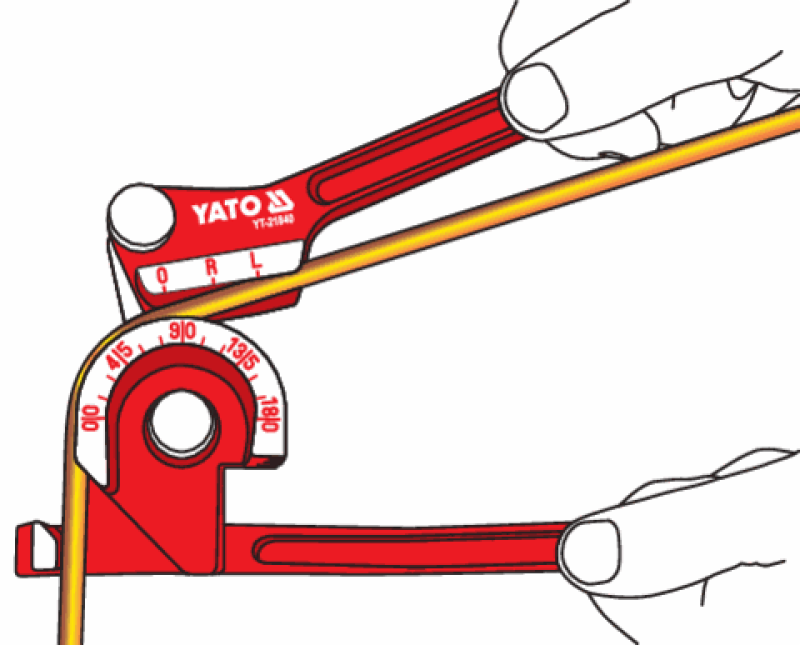 Трубогиб ручной YATO YT-21840, 6,3/8/9,5 мм, до 180°