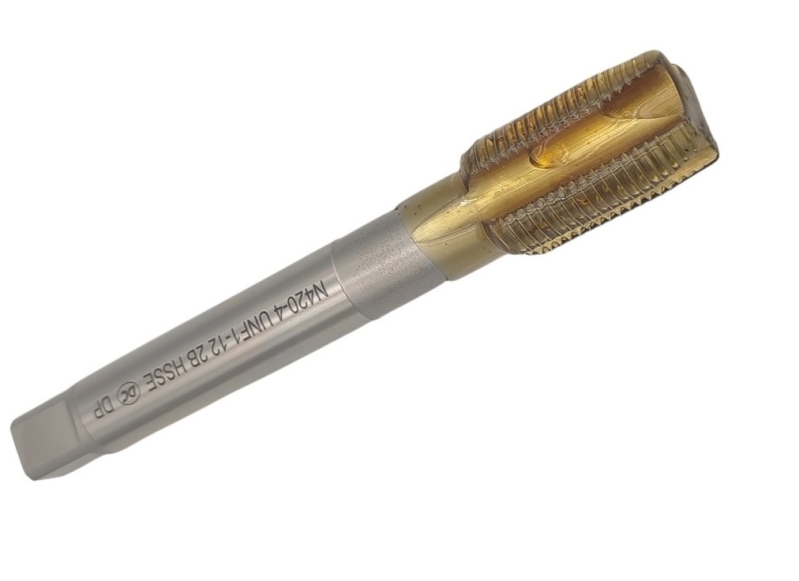 Метчик дюймовый UNF 1" 12 нитей Р6М5К5 (HSS-E) DIN374 для сквозных 
отверстий N420-4 102220 DC Swiss