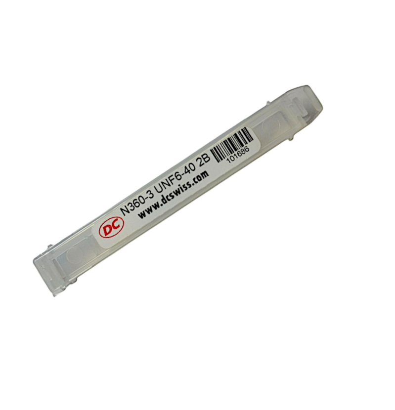 Мітчик дюймовий UNF №6 40 ниток Р6М5К5 (HSS-E) з гвинтовою канавкою для 
глухих отворів N360-3 101686 DC Swiss