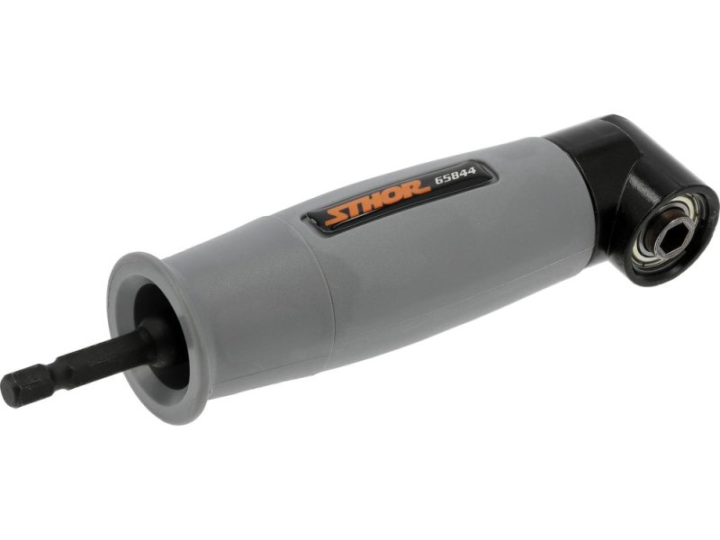Угловой адаптер для шуруповерта STHOR 65844, 155 мм, 1/4" HEX, реверс