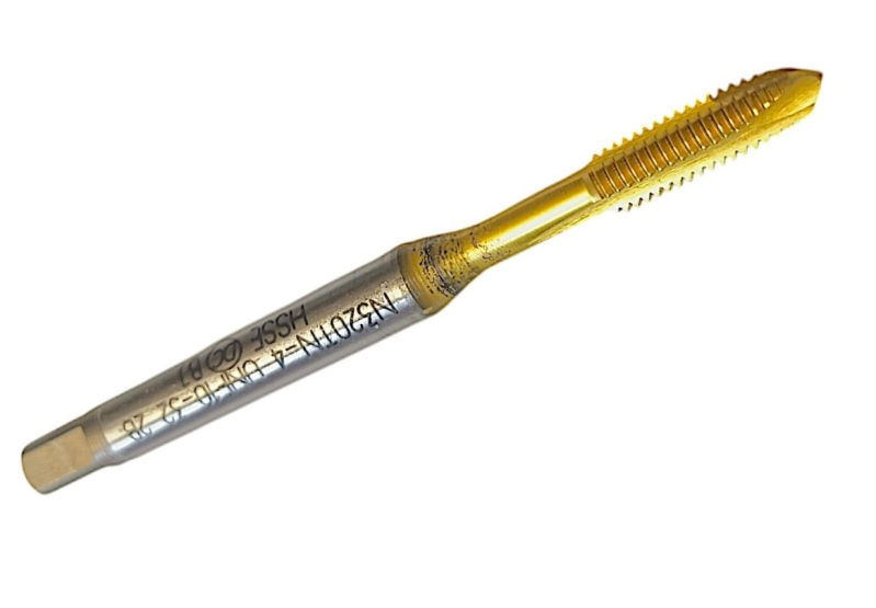 Метчик дюймовый UNF №10 32 нитей Р6М5К5 (HSS-E) для сквозных отверстий 
N320TN-4 196014 DC Swiss