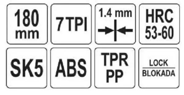Ножовка к веткам складная YATO; лезвие l= 180 мм, 7 зубов/1", t= 1,4 мм (YT-87725)