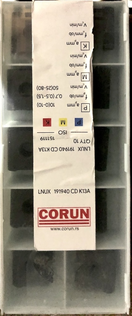 Тангенційна пластина LNUX 191940 CD K13A CORUN