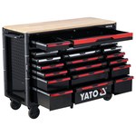 Шафа-візок для інструментів на 4 колесах YATO з 20 шуфлядами, 143x 58x 109 cм, 2 замки [1] YT-09006