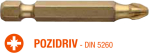 Насадка викруткова USH ISOTIN : Pozidriv PZ3 x 50 мм. Torsion. титанова, подовжена. Уп. 10 шт.