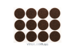 Протектор самоклеючий повстяний VOREL, Ø=28мм/12шт. (коричневі) [60/720]