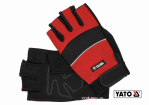 Рукавиці робочі з відкритими пальцями YATO : штучна шкіра + синтетична тканина, розмір 10 [12/72]